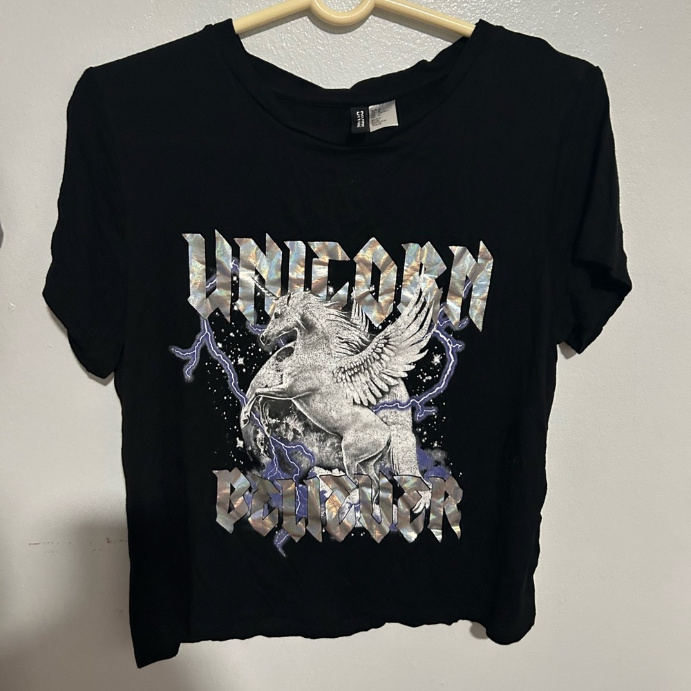 Black unicorn shirt